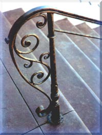 stair ironwork detail